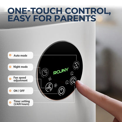 2-in-1 H13 True HEPA Air Purifier & Humidifier Combo, Pet Odor/Smoke/Allergies, 360° Air Intake, Quiet 25dB, 20~50㎡, White