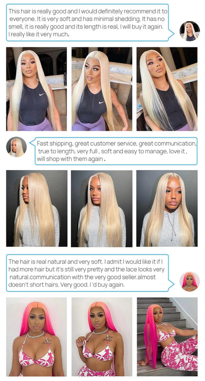 613 Blonde 1/3/4 Brazilian Hair Bundles Straight Weave Remy 100% Human Hair Weft 24 26 28 30 32 34 36 38 40 Inch Bundle Weaving