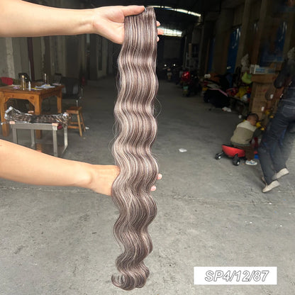 Magicae 30Inch 200g/Pc Chocolate Ombre Brown Orange Blond P27/613 Bio Body Wave Grey High Temperature Synthetic Hair Extension