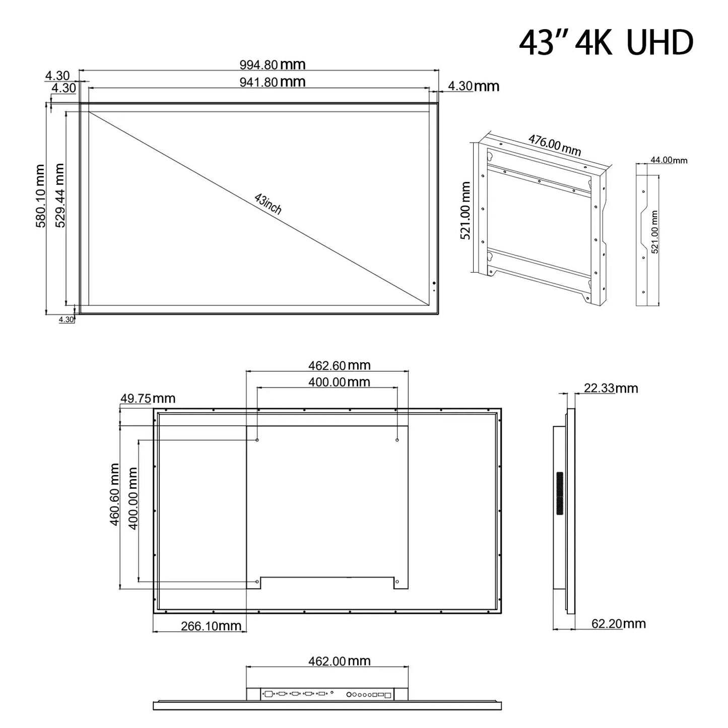 42 inches Smart webOS Mirror Bathroom Waterproof LED TV for SPA Hotel Salon in Wall Vanishing Voice Control WiFi Bluetooth