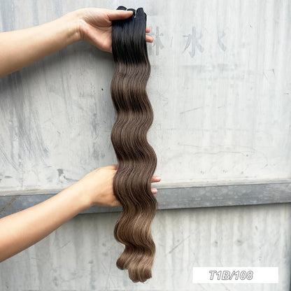 Magicae 30Inch 200g/Pc Chocolate Ombre Brown Orange Blond P27/613 Bio Body Wave Grey High Temperature Synthetic Hair Extension