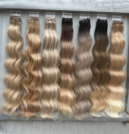 Magicae 30Inch 200g/Pc Chocolate Ombre Brown Orange Blond P27/613 Bio Body Wave Grey High Temperature Synthetic Hair Extension