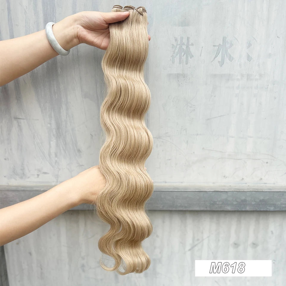 Magicae 30Inch 200g/Pc Chocolate Ombre Brown Orange Blond P27/613 Bio Body Wave Grey High Temperature Synthetic Hair Extension