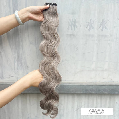 Magicae 30Inch 200g/Pc Chocolate Ombre Brown Orange Blond P27/613 Bio Body Wave Grey High Temperature Synthetic Hair Extension