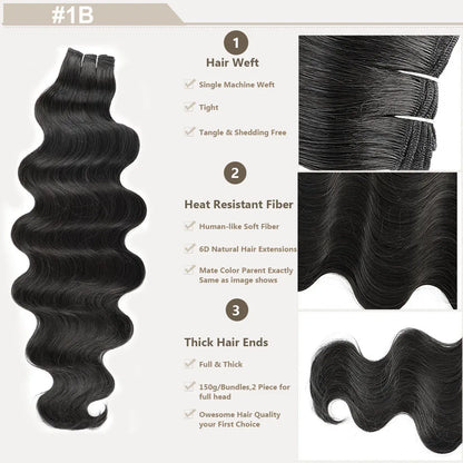 Magicae 30Inch 200g/Pc Chocolate Ombre Brown Orange Blond P27/613 Bio Body Wave Grey High Temperature Synthetic Hair Extension