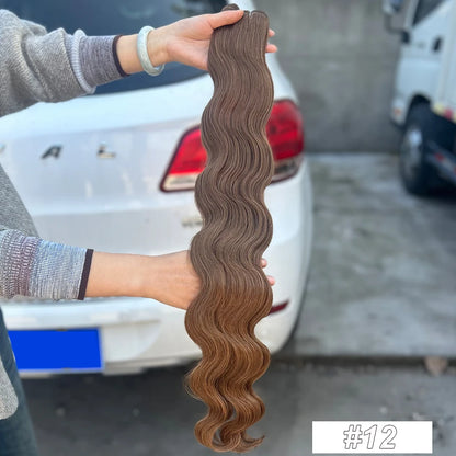 Magicae 30Inch 200g/Pc Chocolate Ombre Brown Orange Blond P27/613 Bio Body Wave Grey High Temperature Synthetic Hair Extension