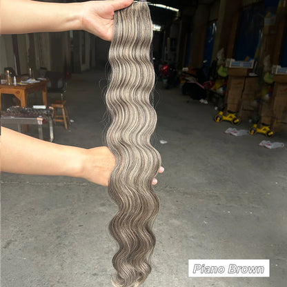 Magicae 30Inch 200g/Pc Chocolate Ombre Brown Orange Blond P27/613 Bio Body Wave Grey High Temperature Synthetic Hair Extension