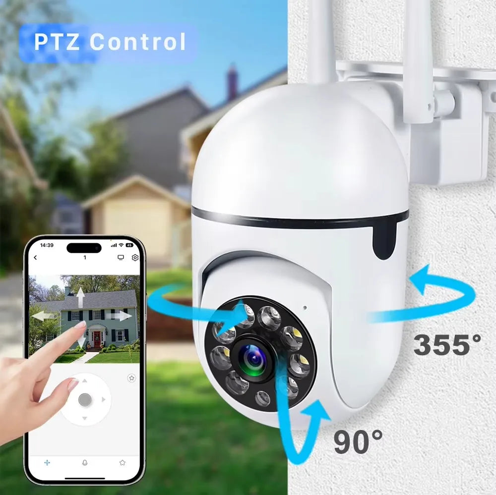 8MP Wifi IP Wireless Security Surveillance PTZ Camera 4X Zoom Cameras Tracking Two-way Audio HD Night Color Cam