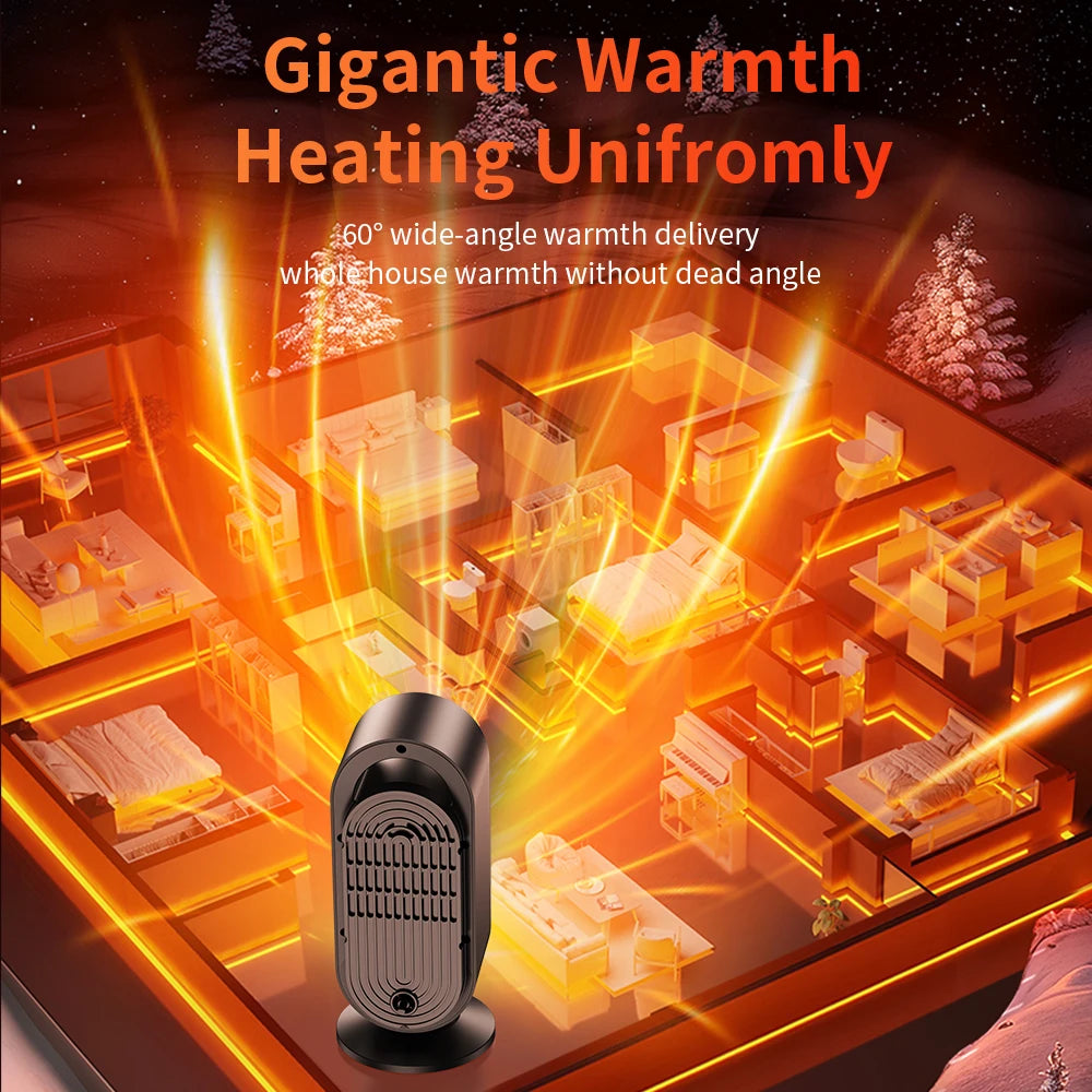 1000W Portable Heater Mini Electric Heater Room Space Heater Warm Heating Hot Fans Desktop Tilting Power-off Office Mute Heater