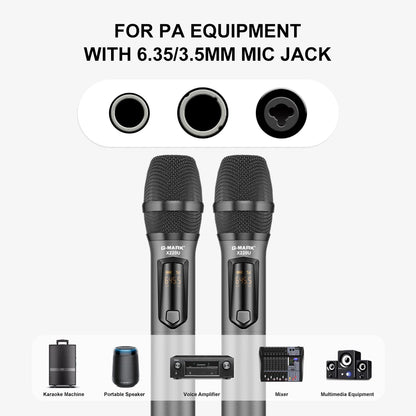 Wireless Microphone G-MARK X220U UHF Karaoke Mic With Rechargeable Lithium Battery Receiver Work 5 Hours For Speakers