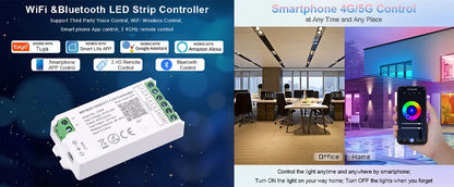 UL Listed COB LED Strip Light 320 480 LEDs/m 16.4ft High Density Flexible Tape Ribbon 3000-6500K RA90 Led Lights DC12V 24V