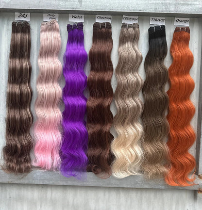 Magicae 30Inch 200g/Pc Chocolate Ombre Brown Orange Blond P27/613 Bio Body Wave Grey High Temperature Synthetic Hair Extension