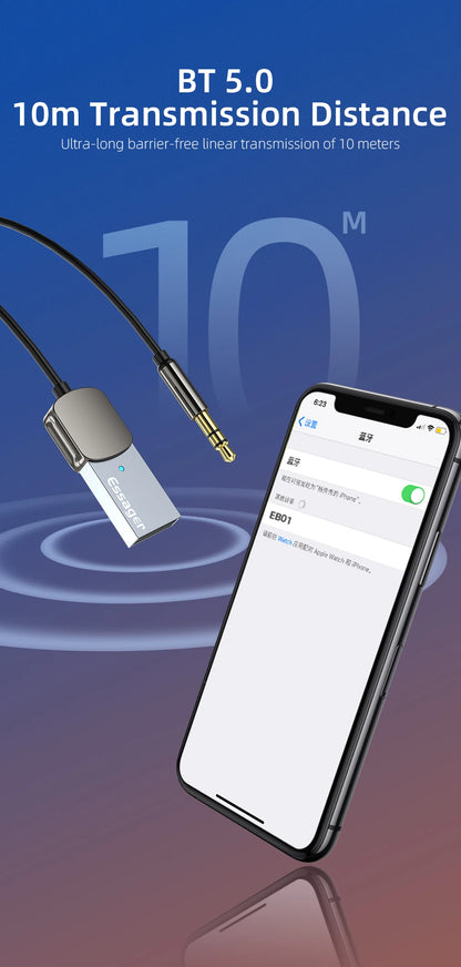 Essager Bluetooth-compatible Car Audio Cable Transmitter Wireless Receiver Car AUX 3.5mm Jack Adapter Cable Speaker Transmitter