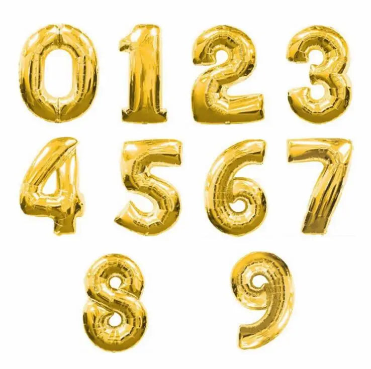 16 32 Inch Foil Birthday Balloons Number Ballon Figures Wedding Happy Birthday Party Decorations Kid Baloons Birthday
