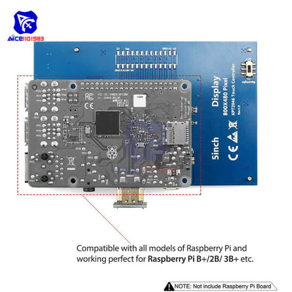 5 Inch Touch Screen ILI9486L 800x480 TFT LCD Display For Interface with Pen for Raspberry Pi 4B 3B+ 3B 2B+