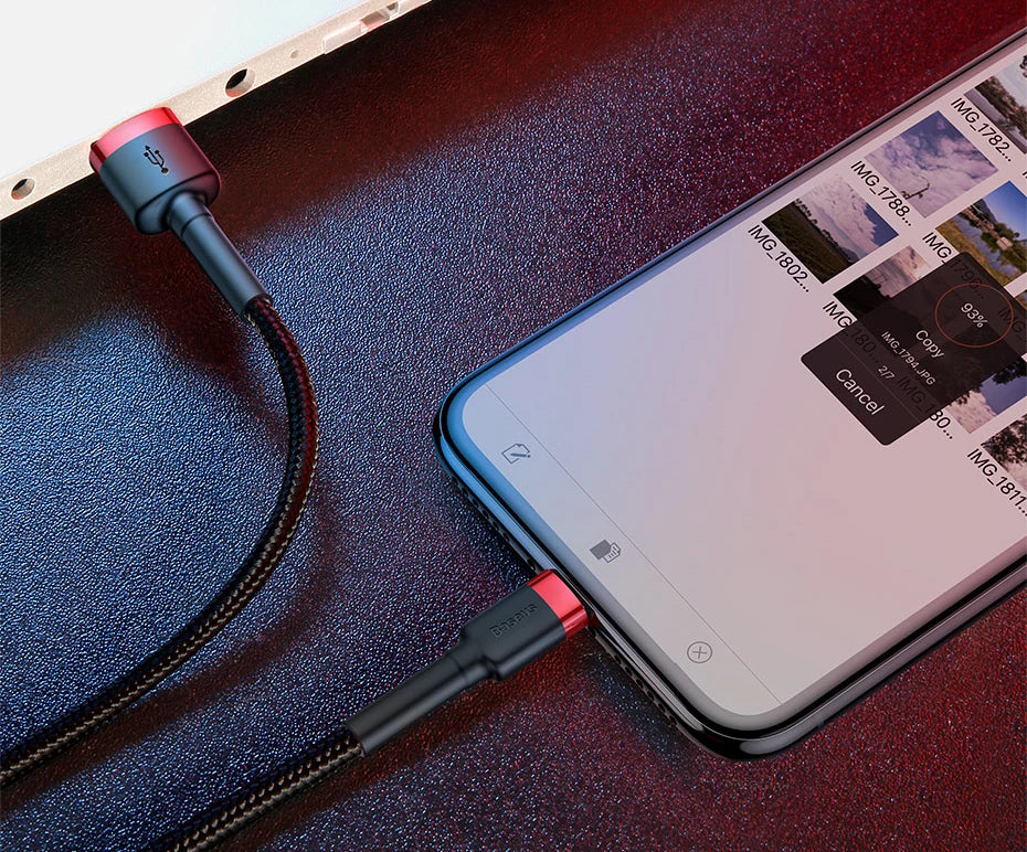 Baseus 7Pin Charge Cable for iPhone 14 13 12 11 Xs X 8 Plus Cable Fast Charging Cable for iPhone iPad Charge Cable USB Data Line