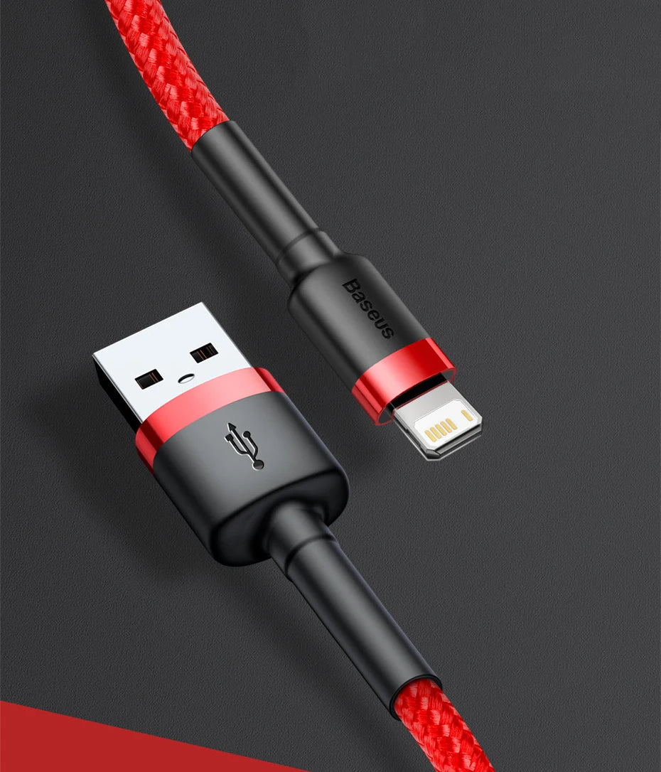 Baseus 7Pin Charge Cable for iPhone 14 13 12 11 Xs X 8 Plus Cable Fast Charging Cable for iPhone iPad Charge Cable USB Data Line