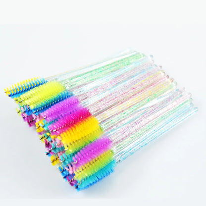 QSTY Disposable Crystal Eyelash Brush Comb 50Pcs/pack Eye Lashes Extension Mascara Wands Makeup Professional Beauty Tool