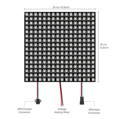 1-10Pcs WS2812B RGB Flexible 16x16 8x32 256Leds Pixel Panel Matrix Screen Led Module WS2812 IC ECO Individually Addressable DC5V