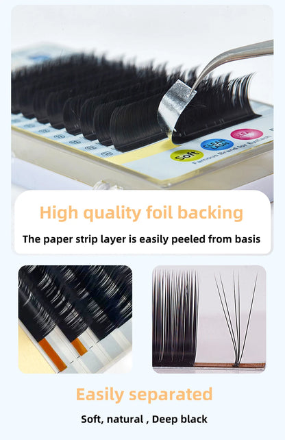 Yelix L Curl Lash Extension 8-15mm MIX Matte Mink Eyelashes Extension Individual Eyelashes L+/LU/M Curl Makeup False Lashes