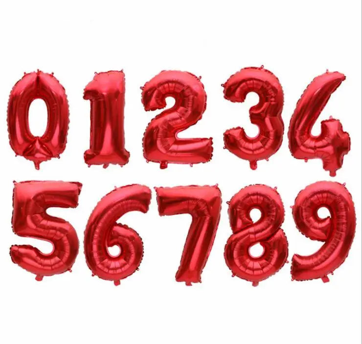 16 32 Inch Foil Birthday Balloons Number Ballon Figures Wedding Happy Birthday Party Decorations Kid Baloons Birthday