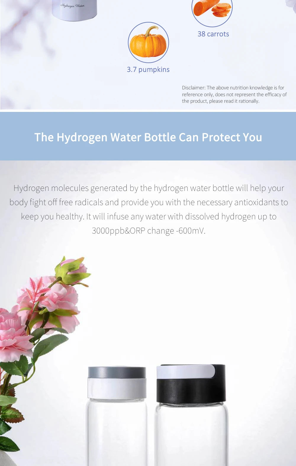Max 3000ppb Hydrogen Rich Water Generator- 3 in 1 use(Breath with tube) DuPont SPE+PEM Dual Chamber H2 electrolysis Water Bottle