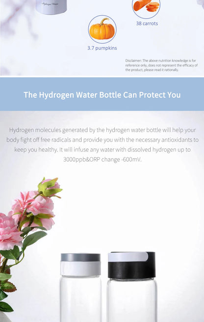 Max 3000ppb Hydrogen Rich Water Generator- 3 in 1 use(Breath with tube) DuPont SPE+PEM Dual Chamber H2 electrolysis Water Bottle