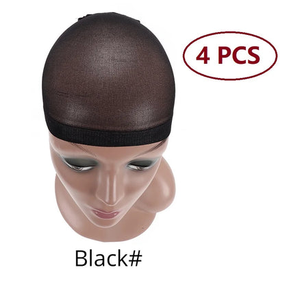 Nunify Nude Stocking Wig Cap Mesh Net Bald Cap For Install Wigs 2Pcs/Pack Free Size Strechy Stocking Cap Breathable Hairnet
