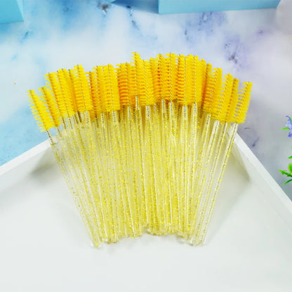 QSTY Disposable Crystal Eyelash Brush Comb 50Pcs/pack Eye Lashes Extension Mascara Wands Makeup Professional Beauty Tool