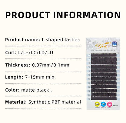 Yelix L Curl Lash Extension 8-15mm MIX Matte Mink Eyelashes Extension Individual Eyelashes L+/LU/M Curl Makeup False Lashes