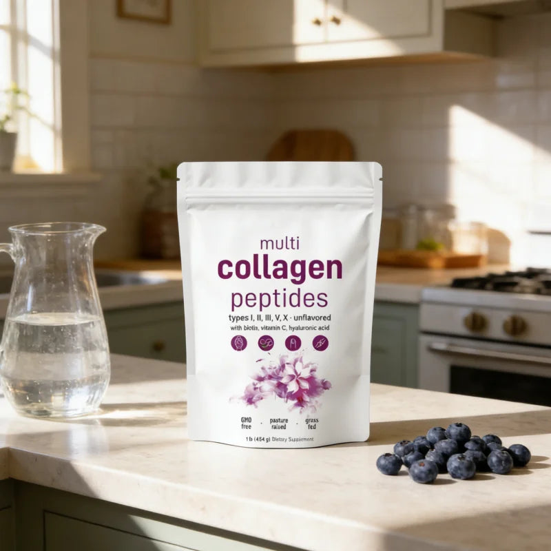 High Potency Collagen Peptides Powder Hyaluronic Acid Vitamin C Private Label Skin Hair Nail Health Boost