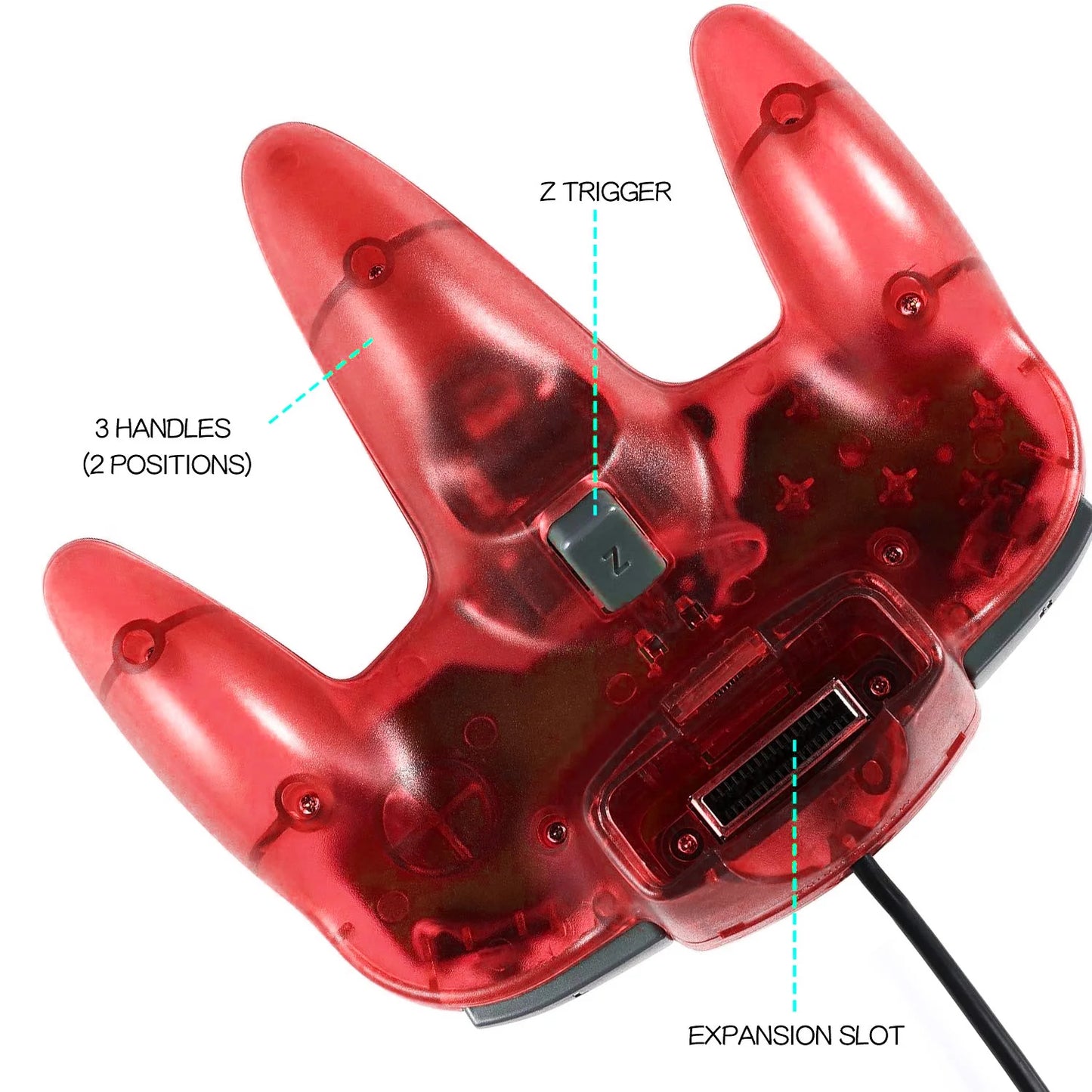 2PACK Retro N64 Wired Remote Joystick Gamepad Controller Compatible with N64 Video Game System Console (Red +Green)
