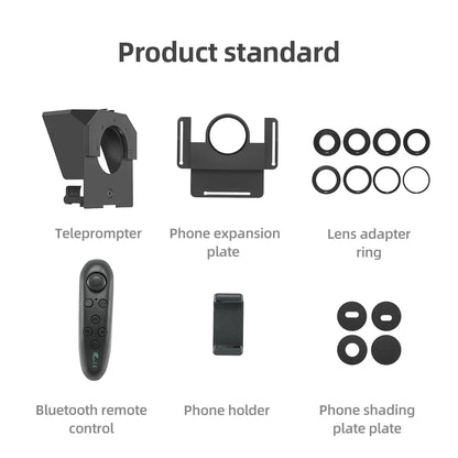 Ambitful Phone and DSLR Recording Mini Teleprompter Portable Inscriber Mobile Teleprompter Artifact Video With Remote Control