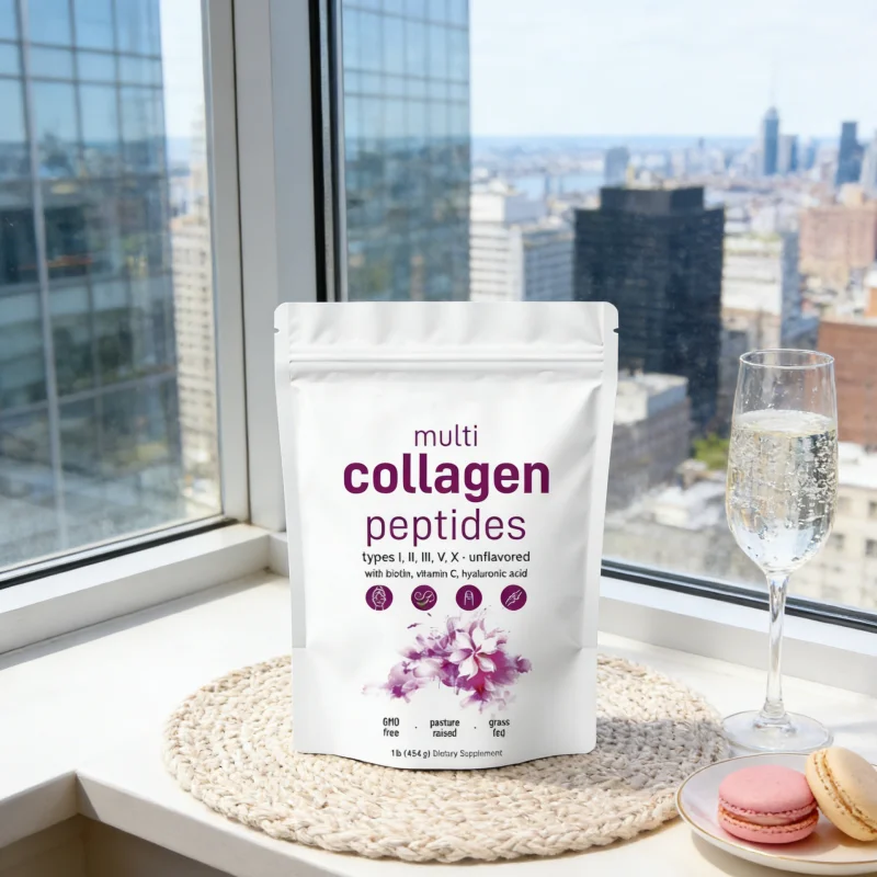 High Potency Collagen Peptides Powder Hyaluronic Acid Vitamin C Private Label Skin Hair Nail Health Boost