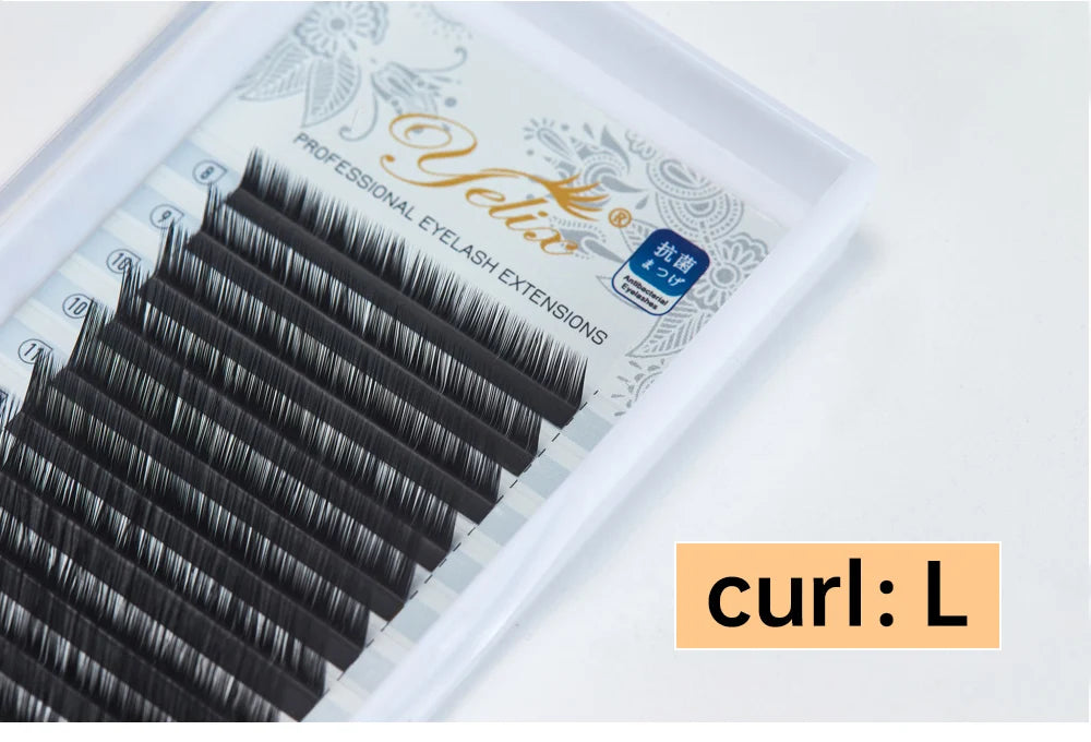 Yelix L Curl Lash Extension 8-15mm MIX Matte Mink Eyelashes Extension Individual Eyelashes L+/LU/M Curl Makeup False Lashes