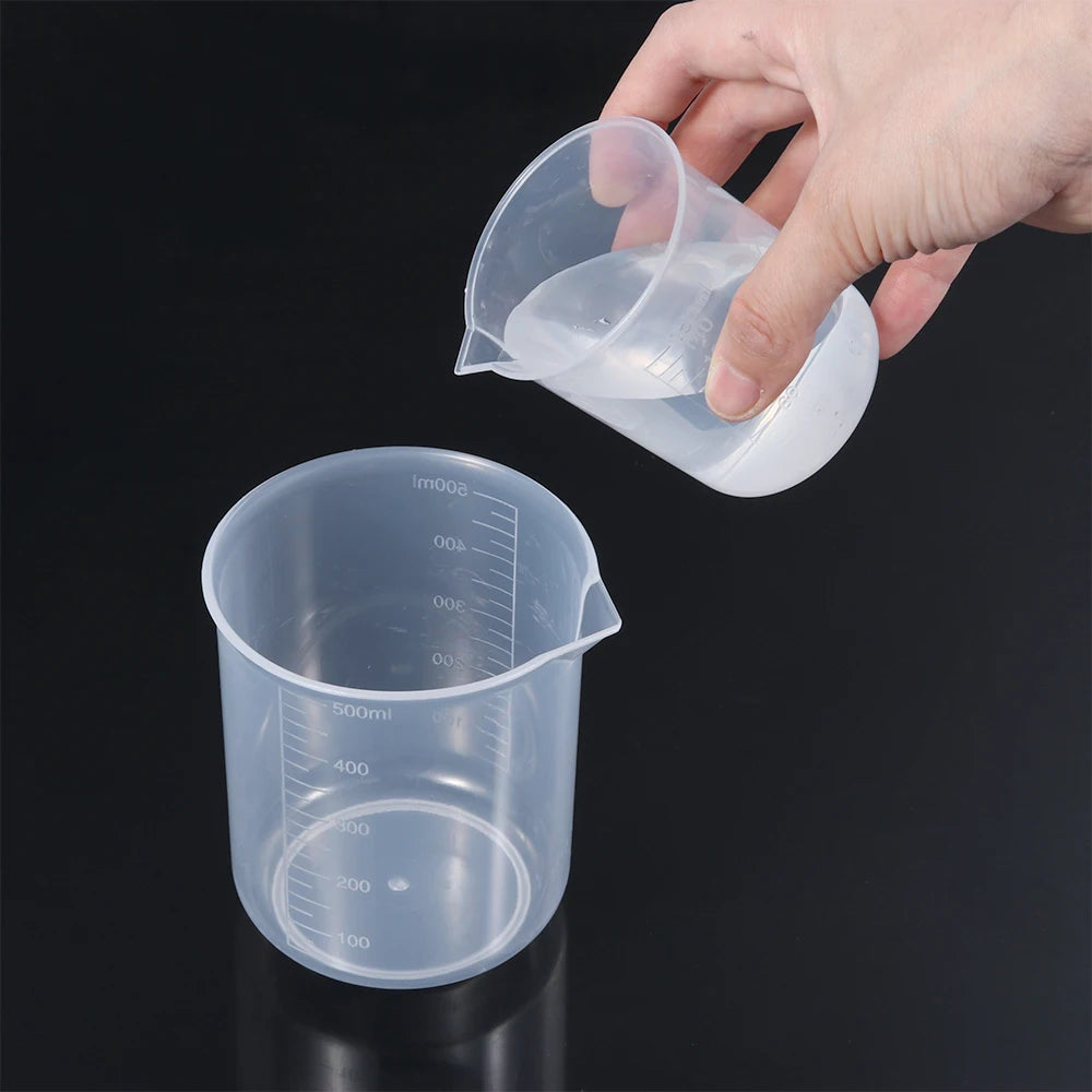 Measuring Cup Transparent Plastic Laboratory Beaker Graduated Liquid Jug Cup Kitchen Baking Cooking Measurement Scale Container
