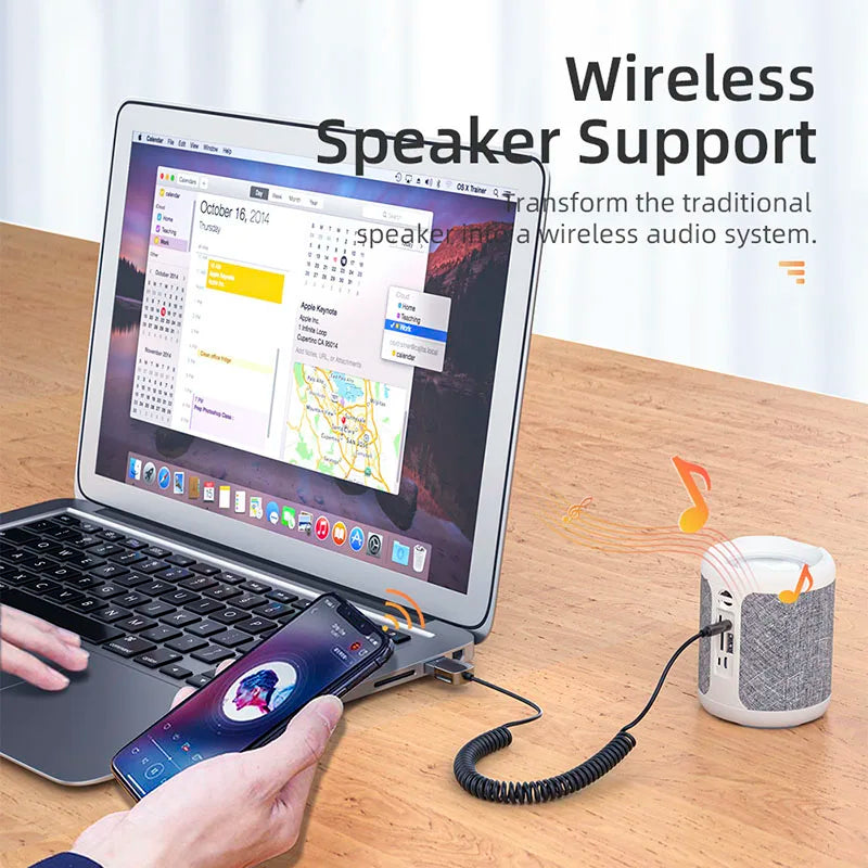 Essager Bluetooth-compatible Car Audio Cable Transmitter Wireless Receiver Car AUX 3.5mm Jack Adapter Cable Speaker Transmitter