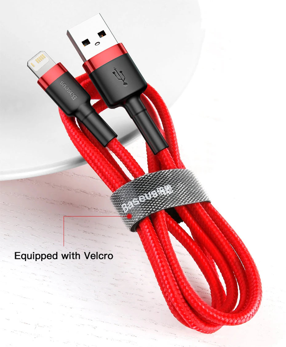 Baseus 7Pin Charge Cable for iPhone 14 13 12 11 Xs X 8 Plus Cable Fast Charging Cable for iPhone iPad Charge Cable USB Data Line