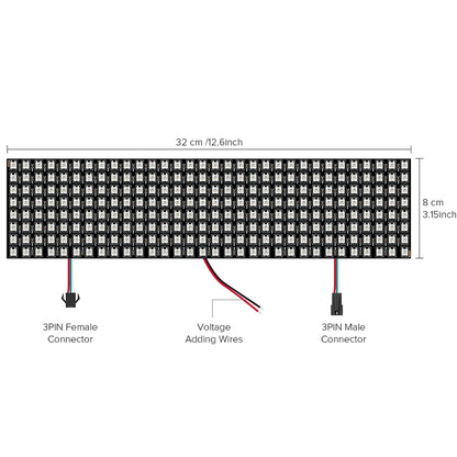 1-10Pcs WS2812B RGB Flexible 16x16 8x32 256Leds Pixel Panel Matrix Screen Led Module WS2812 IC ECO Individually Addressable DC5V