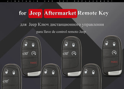 jingyuqin Aftermarket Smart Remote Key 433mhz 4A Keyless for Jeep Renegade Compass C-CUV Trailhawk SIP22 M3N-40821302 68250335AB