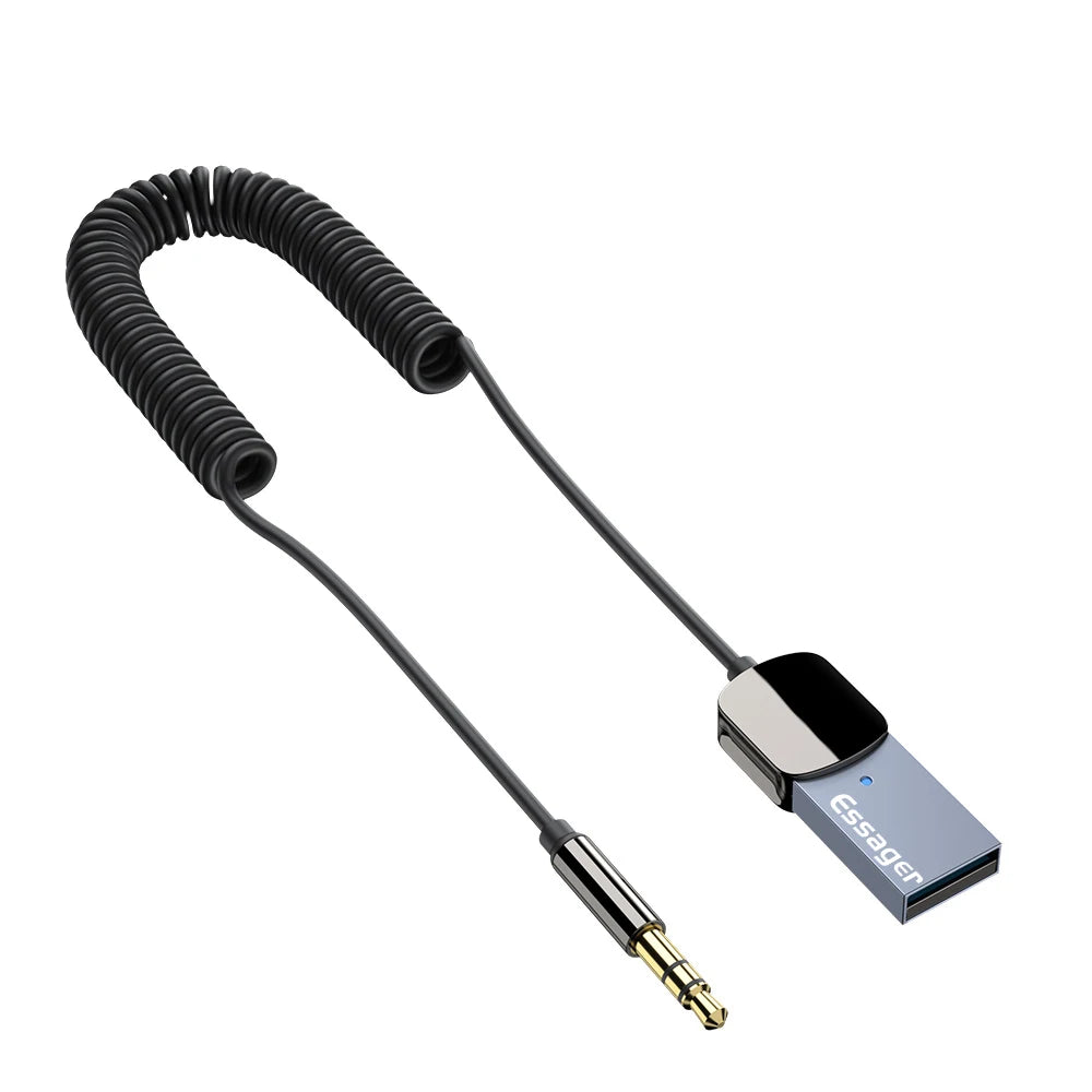 Essager Bluetooth-compatible Car Audio Cable Transmitter Wireless Receiver Car AUX 3.5mm Jack Adapter Cable Speaker Transmitter