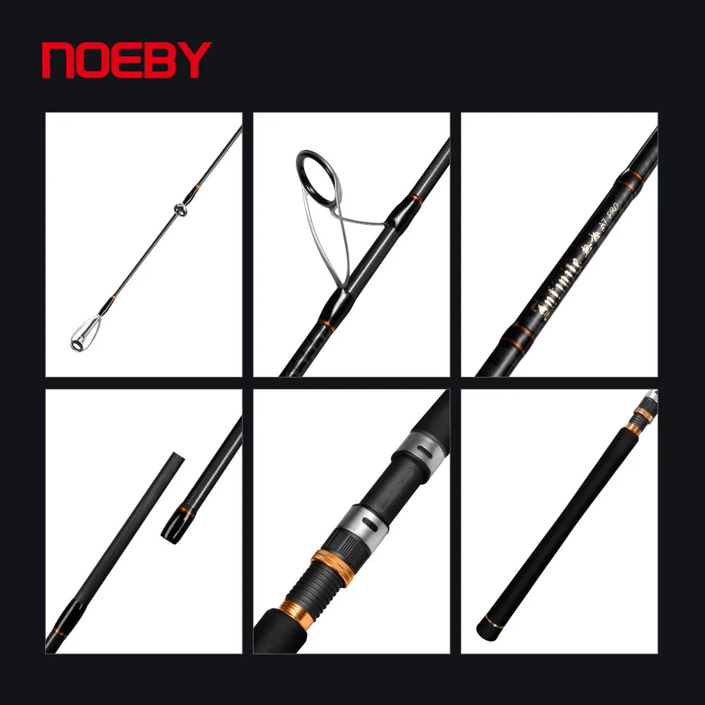 NOEBY Shore Jigging Fishing Rod 2.49m 2.75m 2.9m Fuji Guide Reel Seats Inshore Jigging Spinning Rod Saltwater Fishing Rod