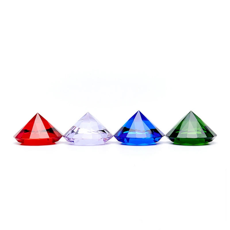 1 Piece All Colors 30mm/40mm/50mm Crystal Faceted Diamond Paperweight Table Decoration Mother's Day Gift Safe Package