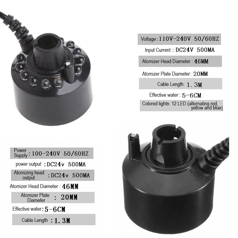 Industrial Incubator humidifier AC100-240V Ultrasonic Mist Maker Fogger Water Fountain Pond Atomizer Air Humidifier 4.8