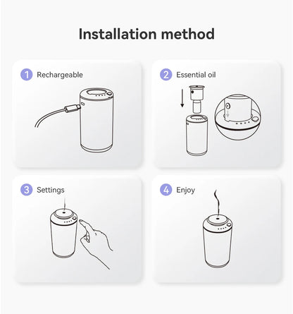 HIINST USB Rechargeable Essential Oil Aroma Diffuser & Car Air Freshener  Waterless Fragrance Nebulizer Machine with 10ml Bottle