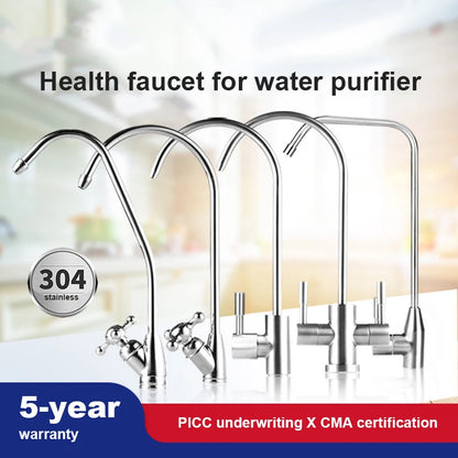 304 Stainless Steel Kitchen Water Faucet Chrome Plated 1/4 Inch Connect Reverse Osmosis Faucet For Drinking Water Purifier