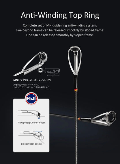 NOEBY Shore Jigging Fishing Rod 2.49m 2.75m 2.9m Fuji Guide Reel Seats Inshore Jigging Spinning Rod Saltwater Fishing Rod