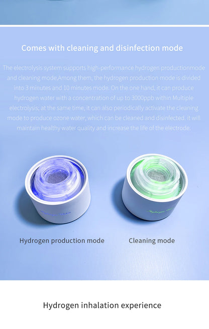 Max 3000ppb Hydrogen Rich Water Generator- 3 in 1 use(Breath with tube) DuPont SPE+PEM Dual Chamber H2 electrolysis Water Bottle