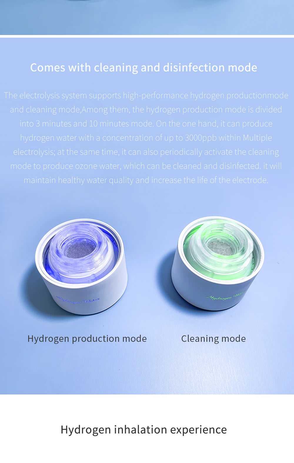 Max 3000ppb Hydrogen Rich Water Generator- 3 in 1 use(Breath with tube) DuPont SPE+PEM Dual Chamber H2 electrolysis Water Bottle