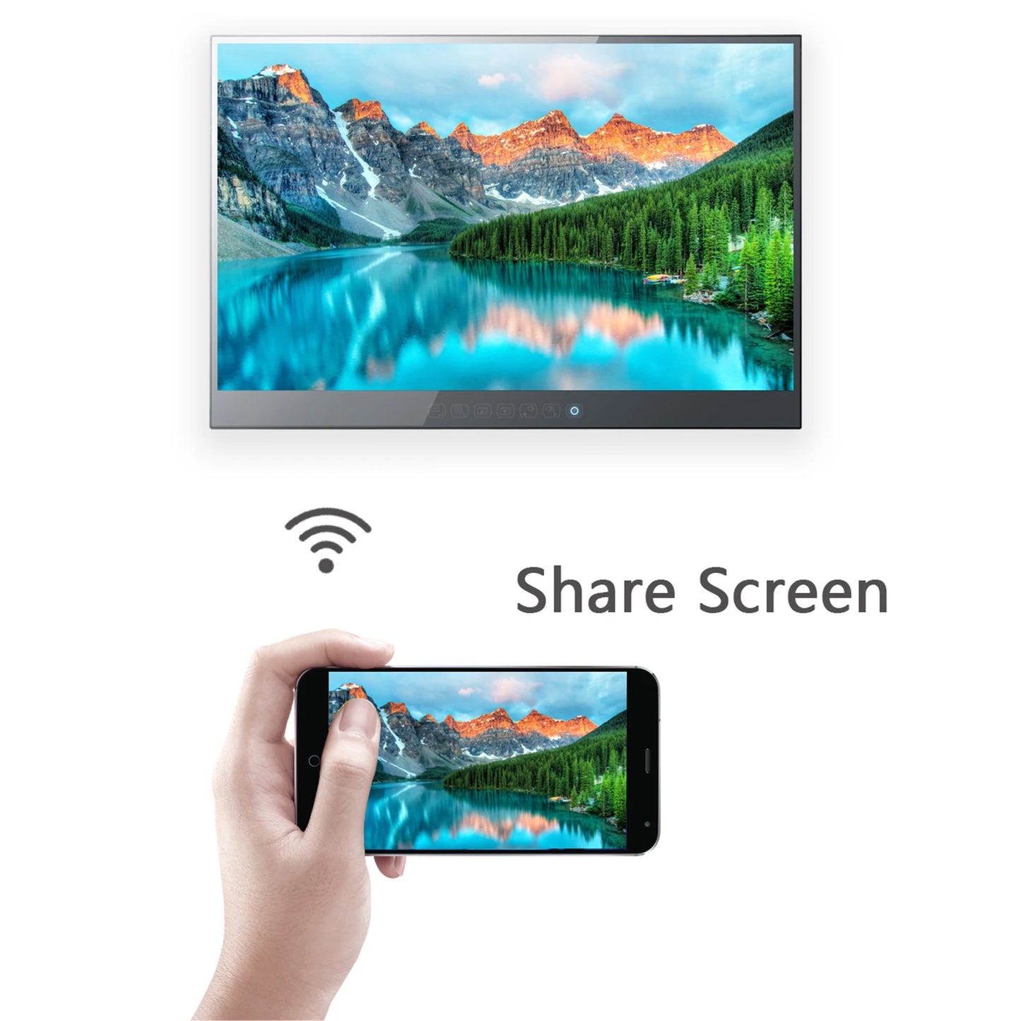 42 inches Smart webOS Mirror Bathroom Waterproof LED TV for SPA Hotel Salon in Wall Vanishing Voice Control WiFi Bluetooth